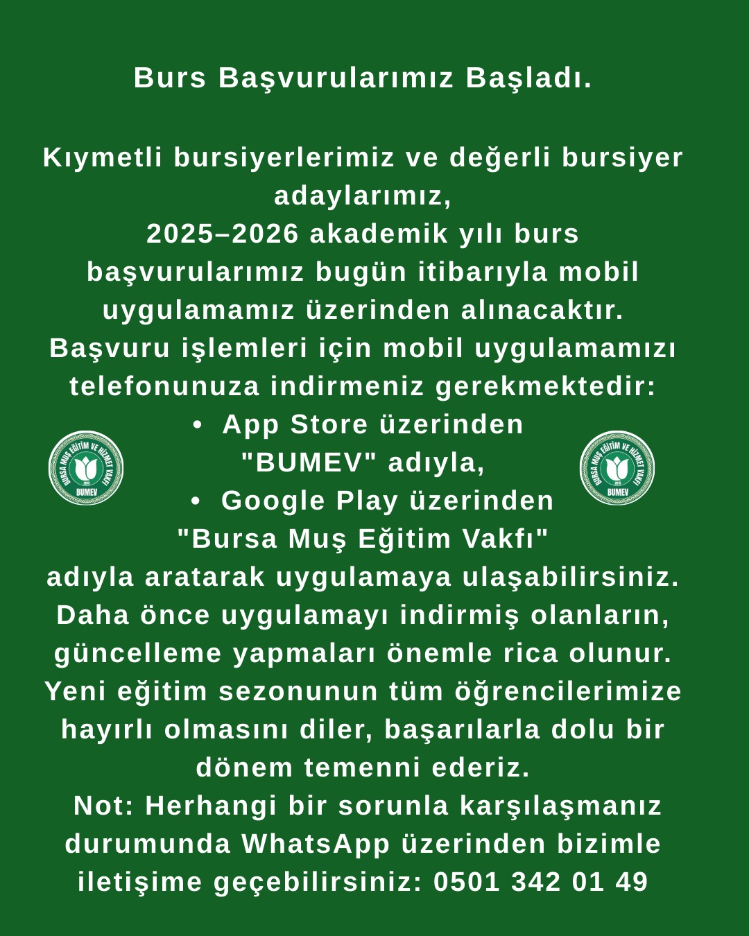 BURS BAŞVURU ŞARTLARI